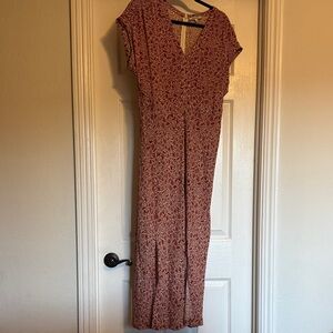 Madewell Red Floral Midi Dress